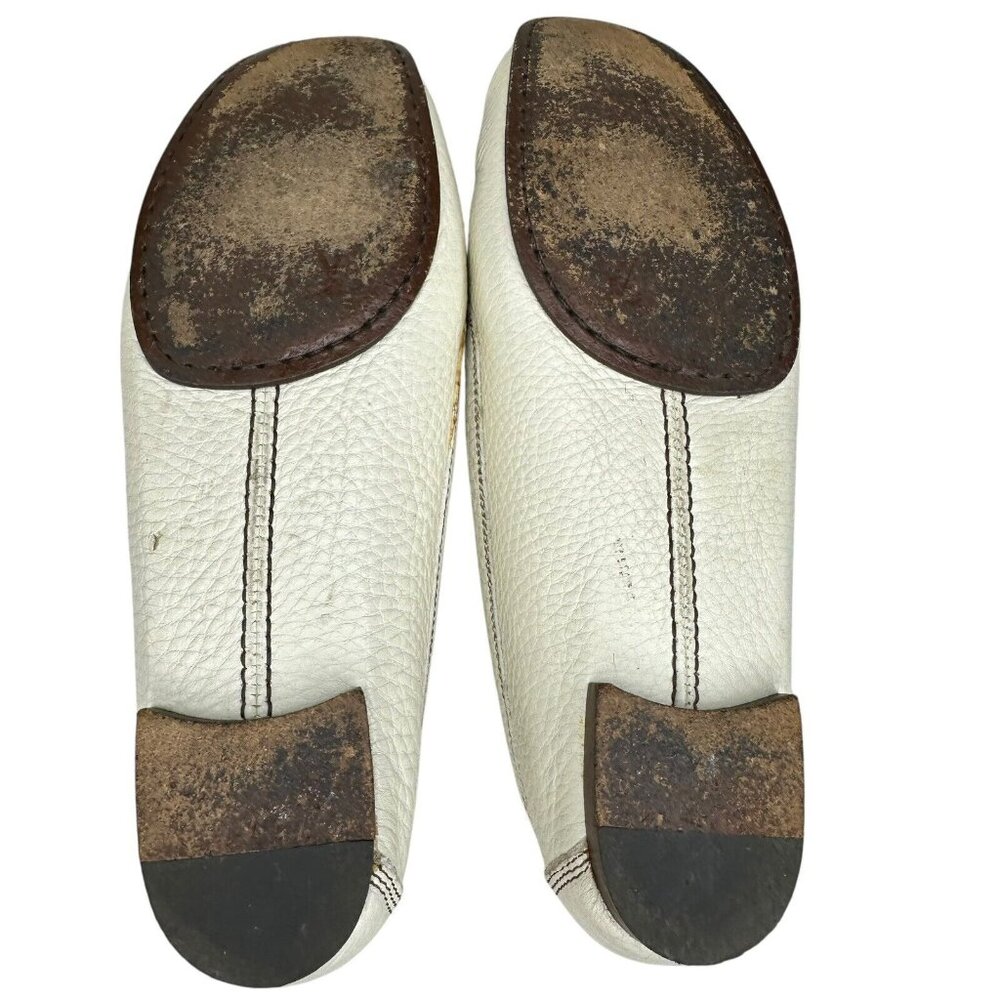 Louis Vuitton Gloria Shoes Flat Loafers Ivory US 6.5 EU 36.5 Leather Bow Logo - Picture 7 of 15